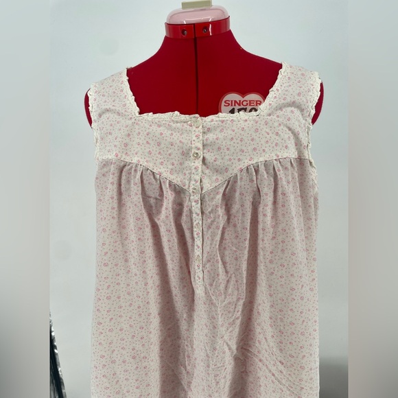 Cottagecore Dainty Rose Floral Babydoll Nightgown With Ruffle Hem - Picture 2 of 12
